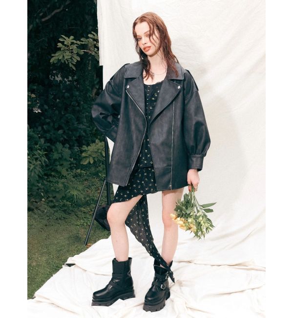 EVRIS「ダブルベルトバックルデザインワークブーツ」|ショートブーツ|