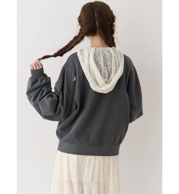 EVRIS「ピグメントダメージスウェットトップス」|スウェット・ジャージ|