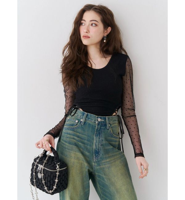 EVRIS「レースアップボディースーツ」|Tシャツ・カットソー|