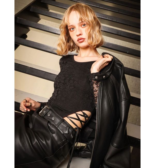 EVRIS「レースアップボディースーツ」|Tシャツ・カットソー|