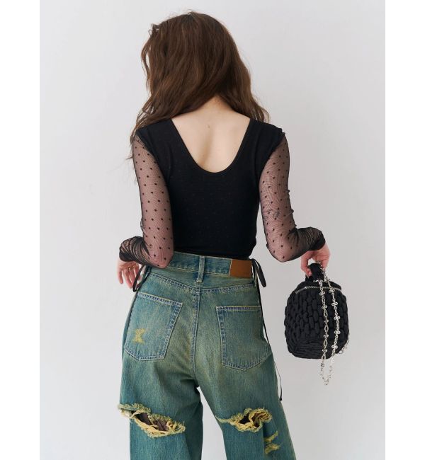 EVRIS「レースアップボディースーツ」|Tシャツ・カットソー|