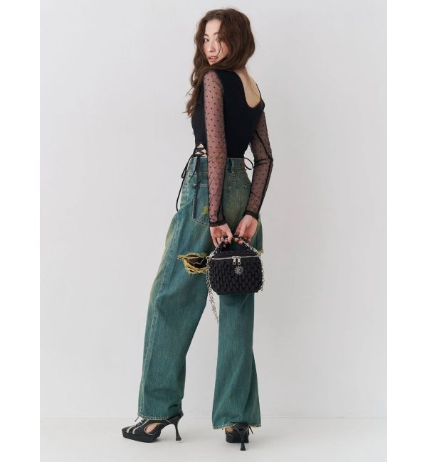 EVRIS「レースアップボディースーツ」|Tシャツ・カットソー|