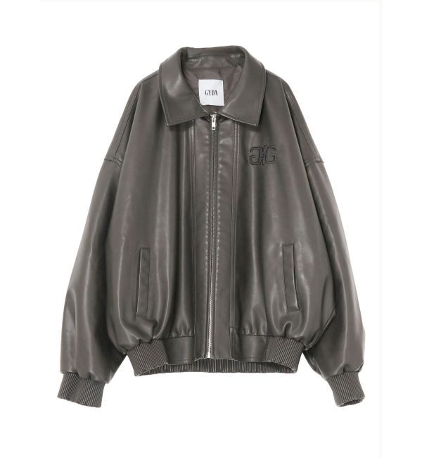 GYDA「Symmetry GYDA EmbossフェイクレザーBIGブルゾン」|ブルゾン・スタジャン|