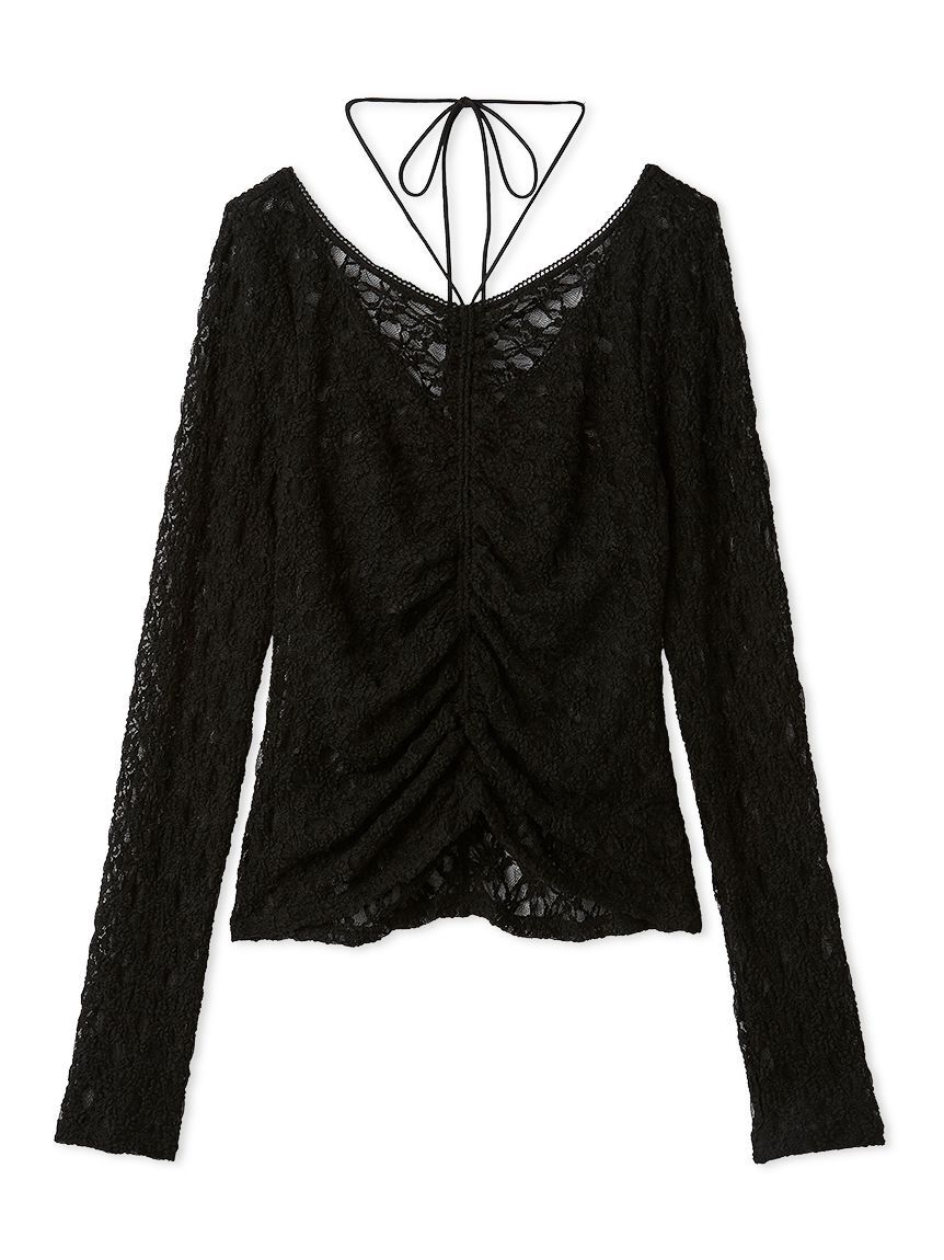 FRAY I.D「ドロストギャザーレーストップス」|Tシャツ・カットソー|BLK