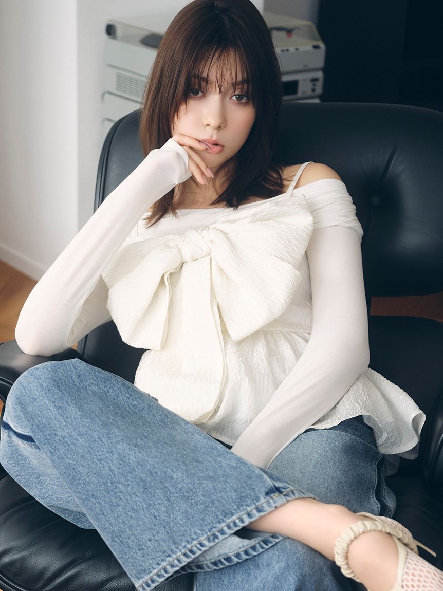 FRAY I.D「2wayデコルテタックドレープトップス」|Tシャツ・カットソー|WHT