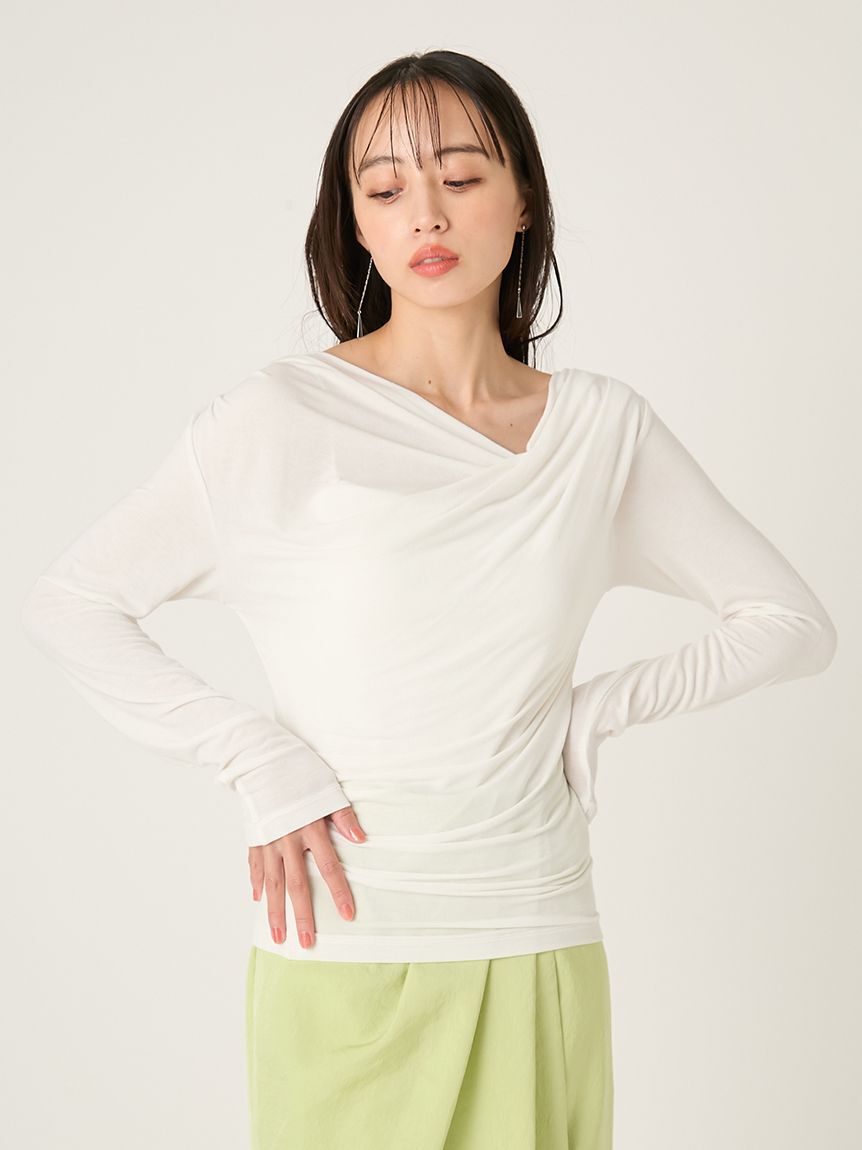 FRAY I.D「2wayデコルテタックドレープトップス」|Tシャツ・カットソー|