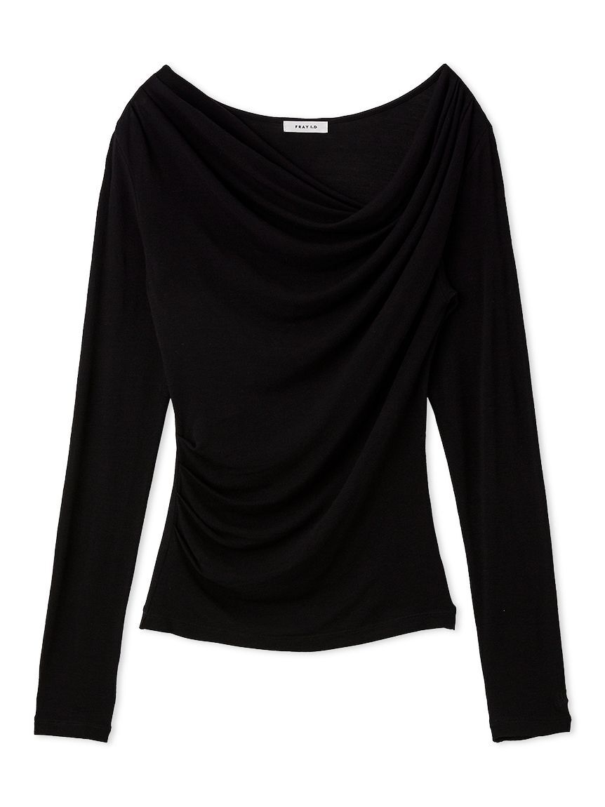 FRAY I.D「2wayデコルテタックドレープトップス」|Tシャツ・カットソー|BLK