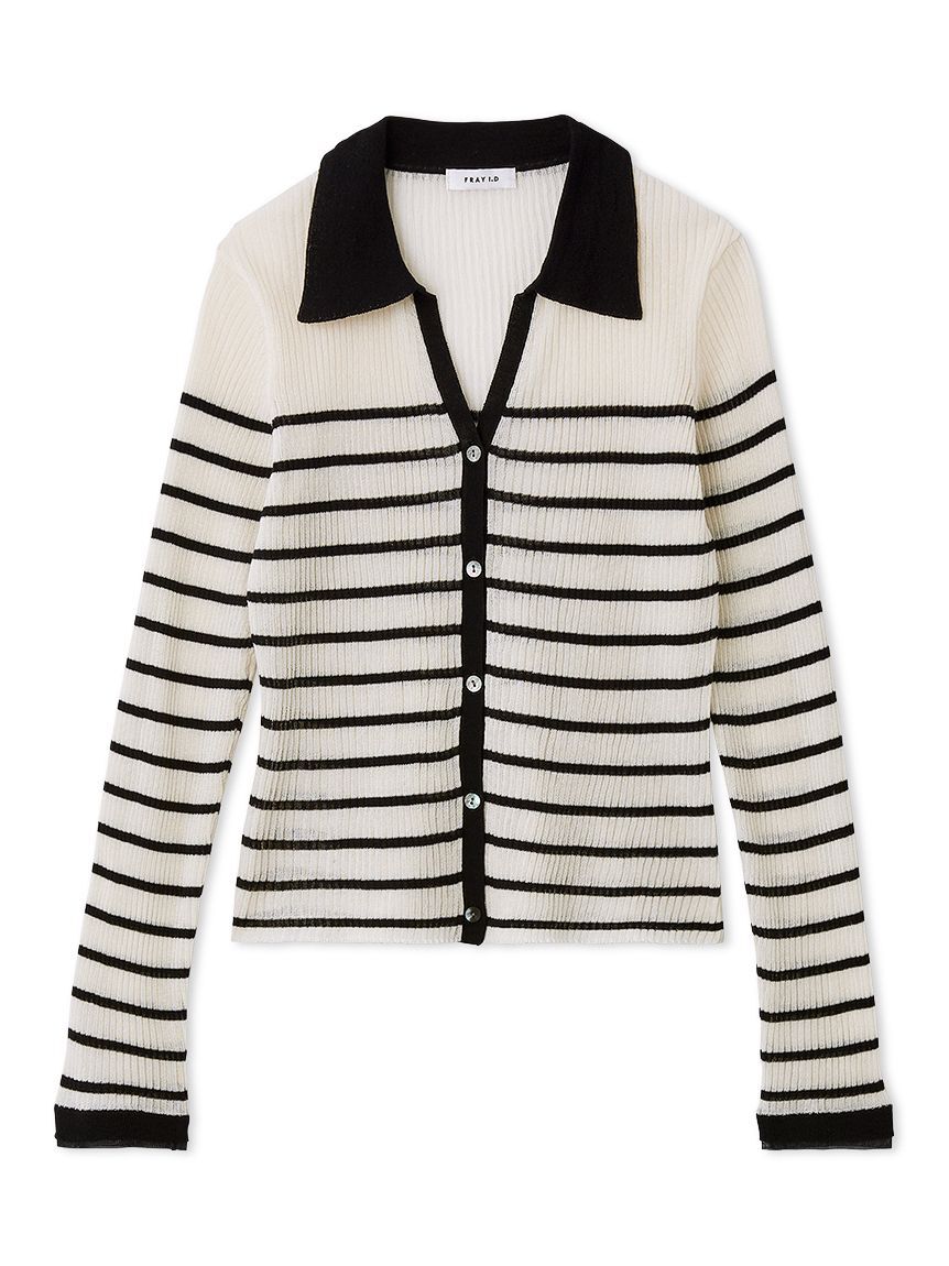 FRAY I.D「スキッパーポロカラーリブカーディガン」|カーディガン|BORDER