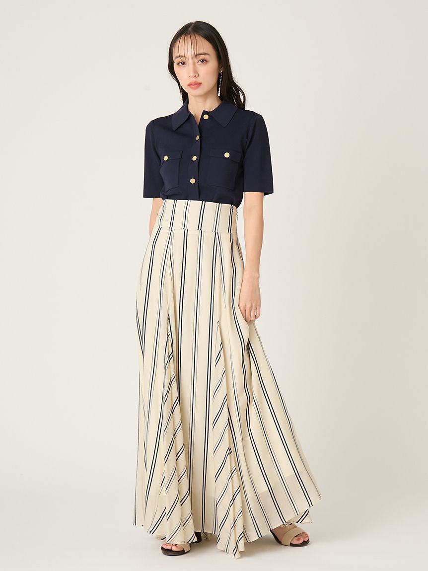 FRAY I.D「ポロカラーハーフスリーブニットカーディガン／ウォッシャブル・接触冷感」|カーディガン|