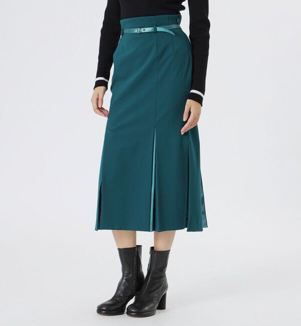  「タイトスリットスカート」|スカート|グリーン