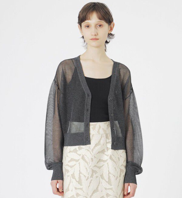  「【ドラマ着用商品】メッシュニットカーディガン」|ニット・セーター|ブラック