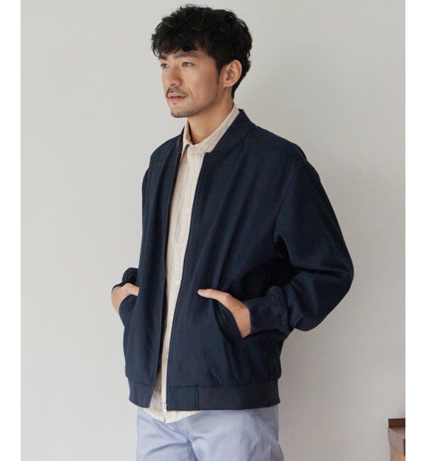 ikka「イージーケアリネンライクブルゾン」|ブルゾン・スタジャン|