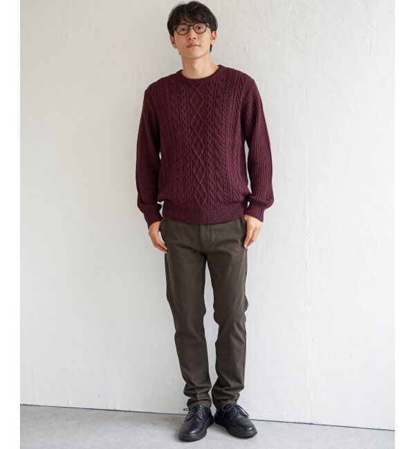 ikka「アランケーブル抗菌リサイクルニット」|プルオーバー|