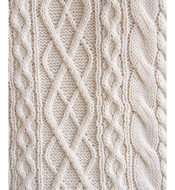 ikka「アランケーブル抗菌リサイクルニット」|プルオーバー|