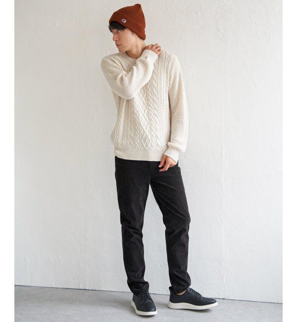 ikka「アランケーブル抗菌リサイクルニット」|プルオーバー|