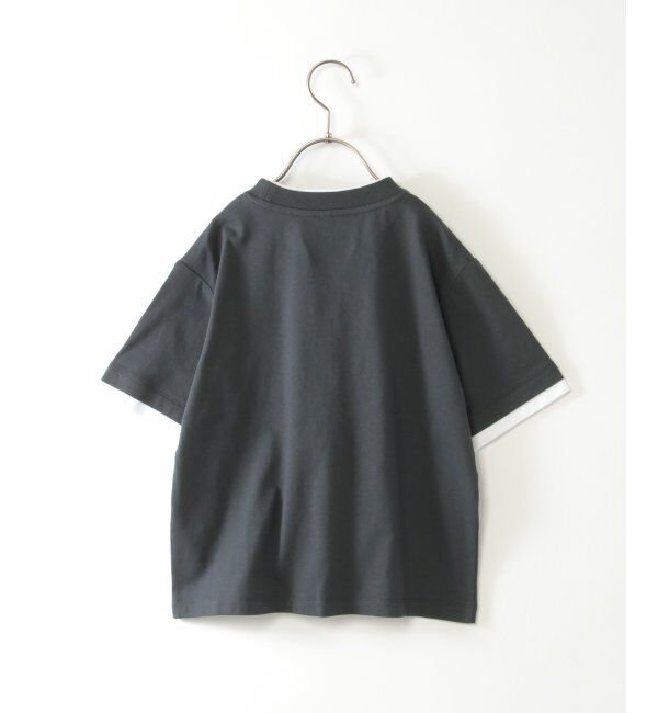 ikka kids「ダブルネック袖レイヤードロゴTシャツ（120~160cm）」|Tシャツ・カットソー|