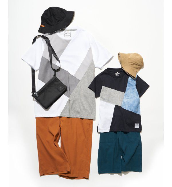 ikka kids「ブリーチデニムブロックスTシャツ（120~160cm）」|Tシャツ・カットソー|