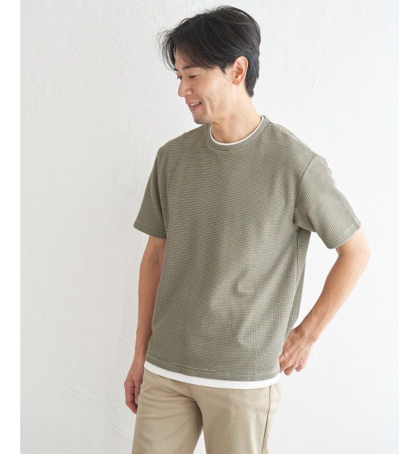 ikka「【雑誌MonoMax5月号掲載】冷感ドライワッフルフェイクT「小泉孝太郎さん着用モデル」」|Tシャツ・カットソー|