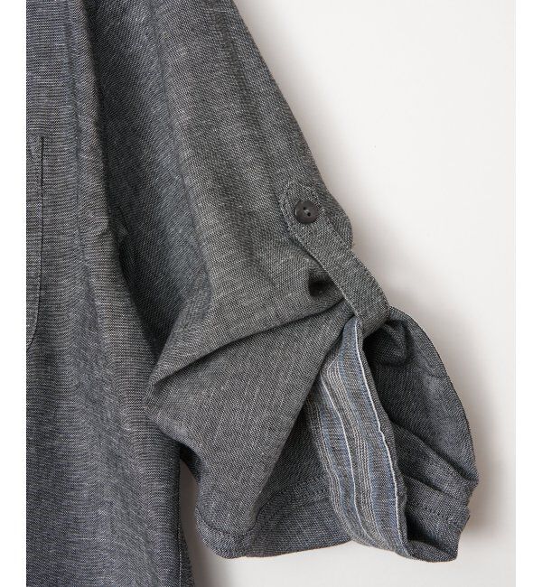 ikka「【雑誌MonoMax5月号掲載】フレンチリネンMIX袖2WAYシャツ【接触冷感】「小泉孝太郎さん着用モデル」」|シャツ・ブラウス|