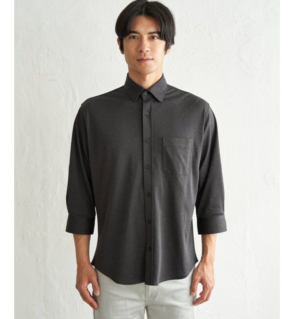 ikka「冷感鹿の子袖2wayスイスカラーシャツ」|シャツ・ブラウス|
