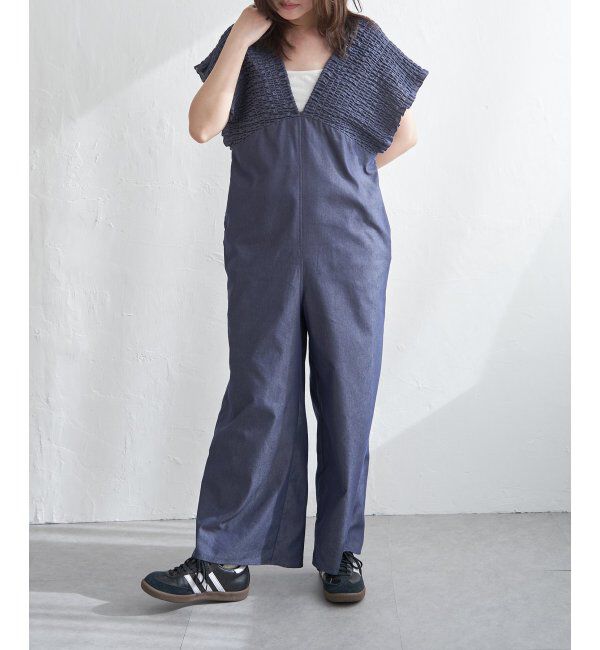 VENCE share style「デニムシャーリングオールインワン」|オールインワン|
