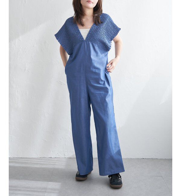 VENCE share style「デニムシャーリングオールインワン」|オールインワン|