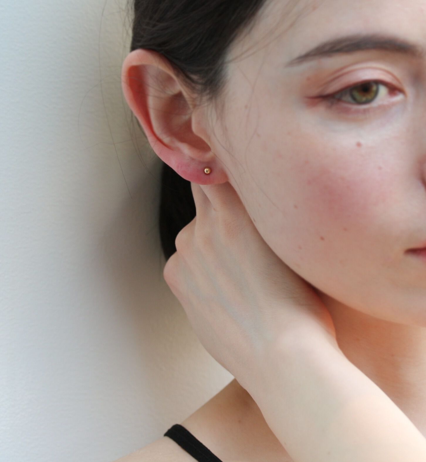  「ゴールド ミラーボール  3mm ピアス | K18」|ピアス|