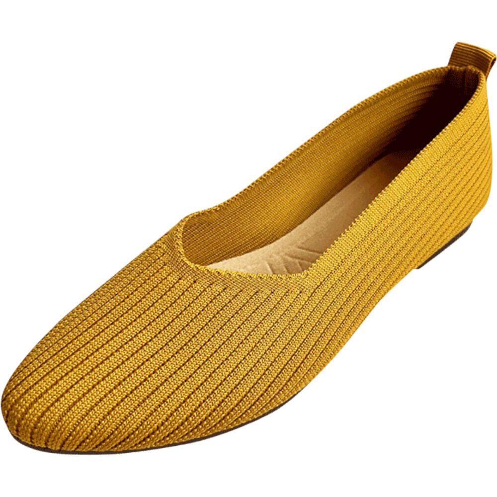 BACKYARD FAMILY「ニットパンプス 痛くない 通販 ニット シューズ パンプス フラットシューズ ぺたんこ」|パンプス|ブラウン2