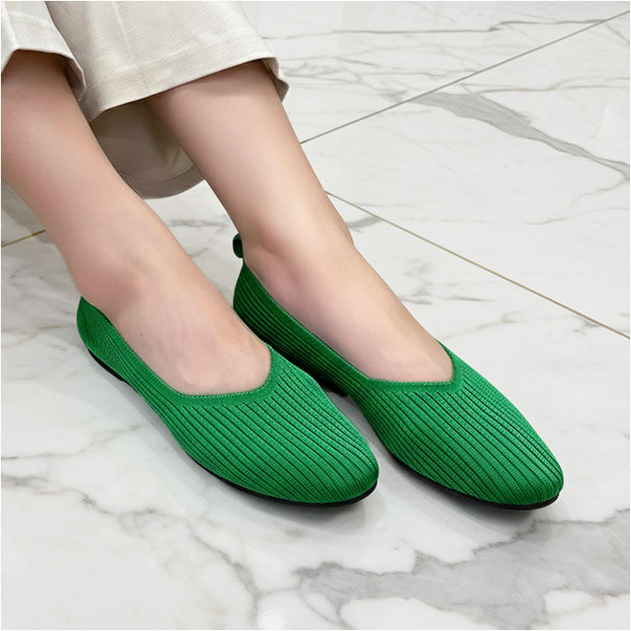 BACKYARD FAMILY「ニットパンプス 痛くない 通販 ニット シューズ パンプス フラットシューズ ぺたんこ」|パンプス|