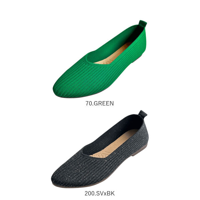 BACKYARD FAMILY「ニットパンプス 痛くない 通販 ニット シューズ パンプス フラットシューズ ぺたんこ」|パンプス|