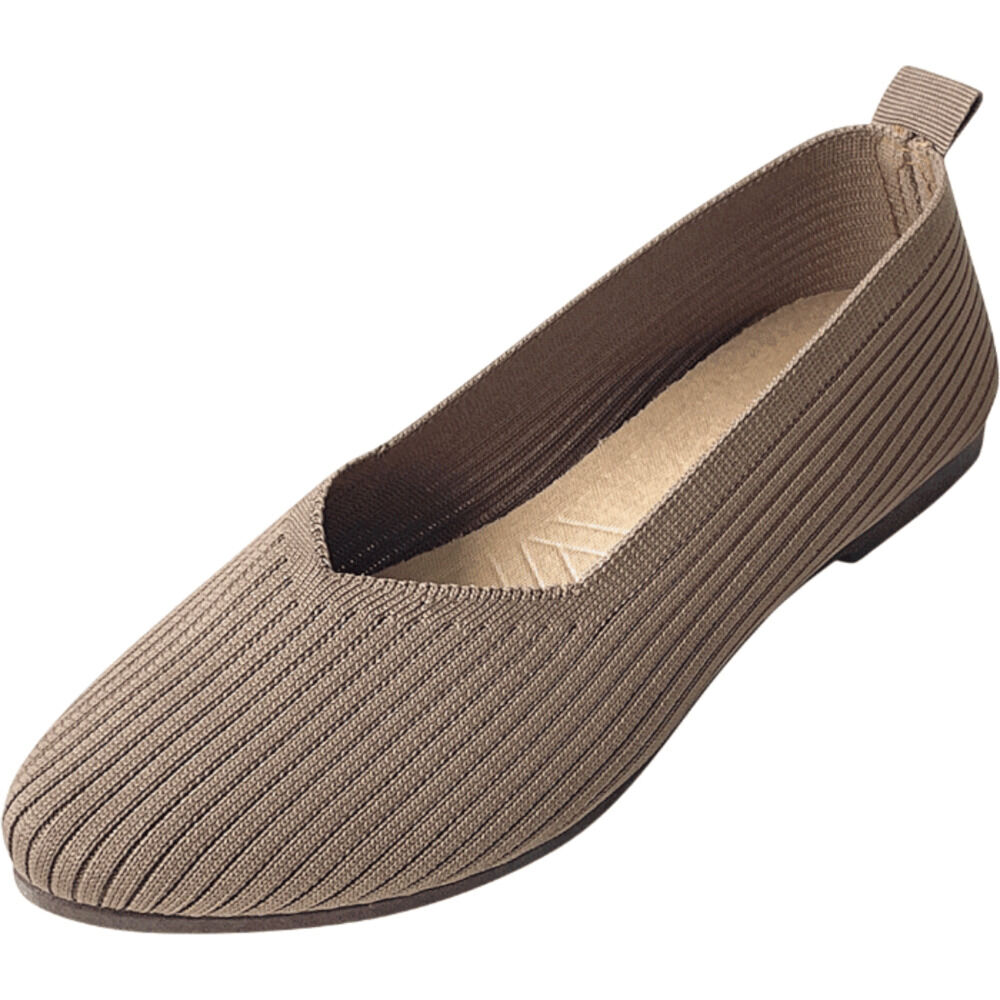 BACKYARD FAMILY「ニットパンプス 痛くない 通販 ニット シューズ パンプス フラットシューズ ぺたんこ」|パンプス|ベージュ2