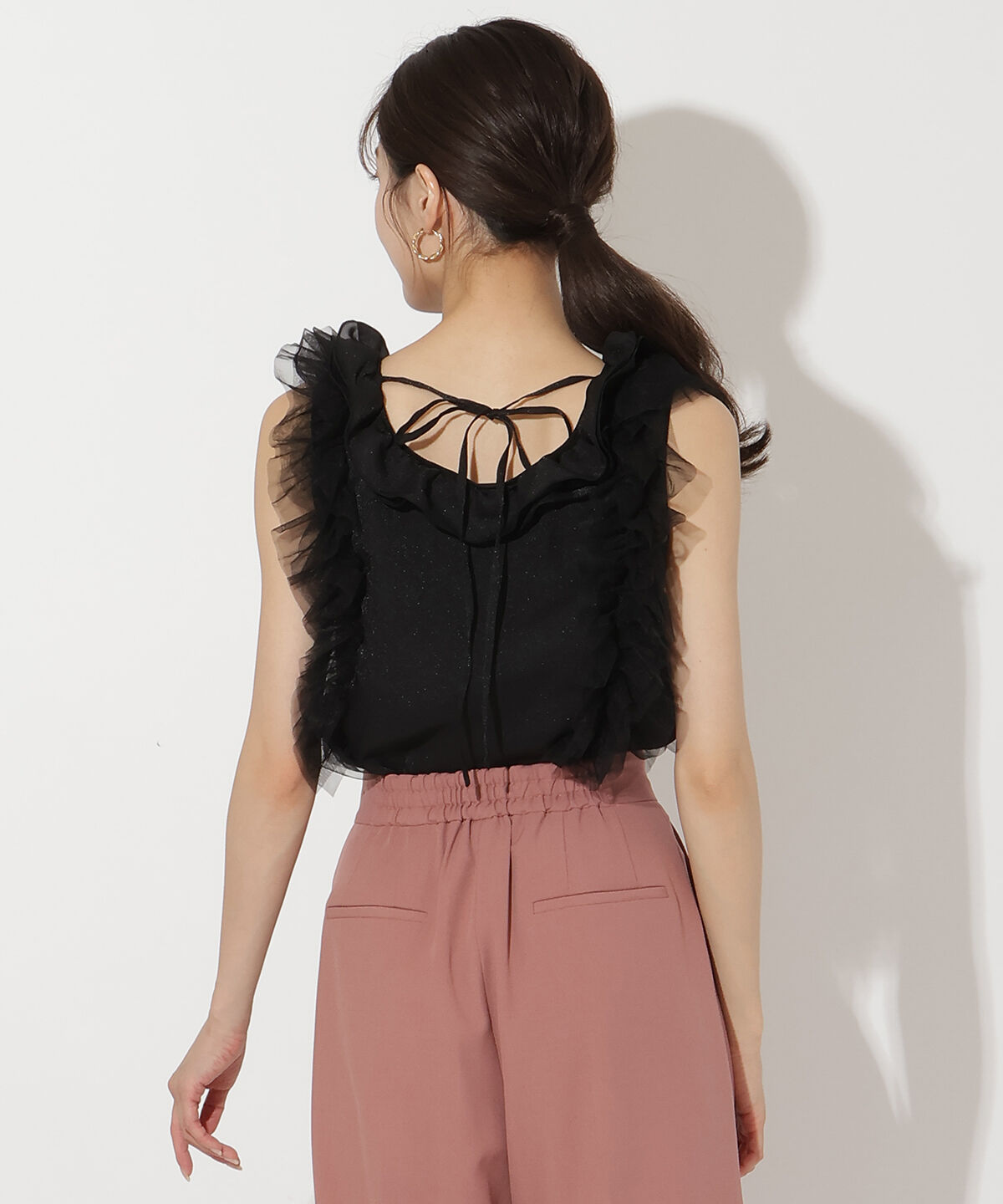 アンドクチュール「オーガンジー&チュールブラウス」|シャツ・ブラウス|