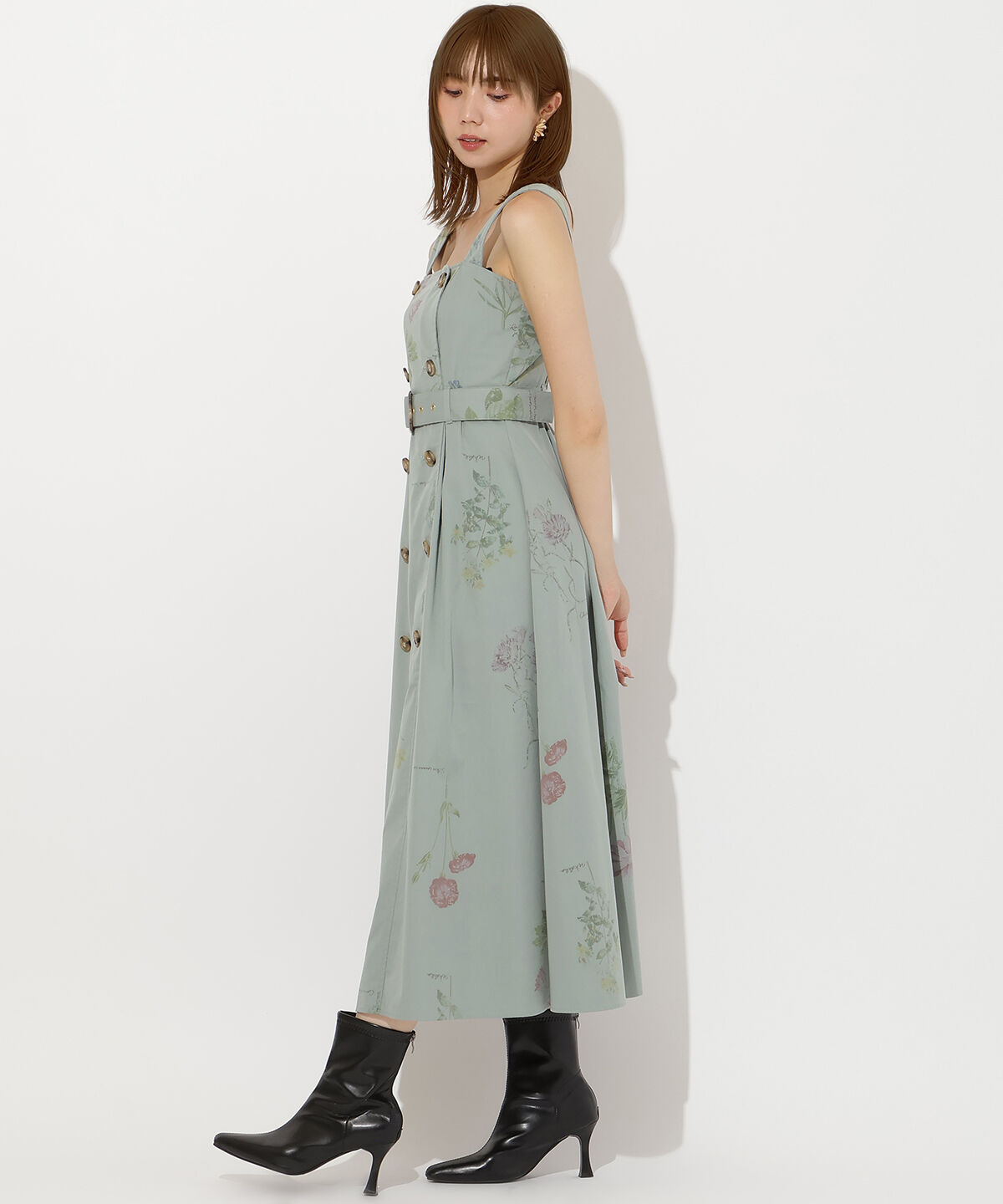 アンドクチュール「オータムフラワートレンチジャンスカ」|ジャンパースカート|