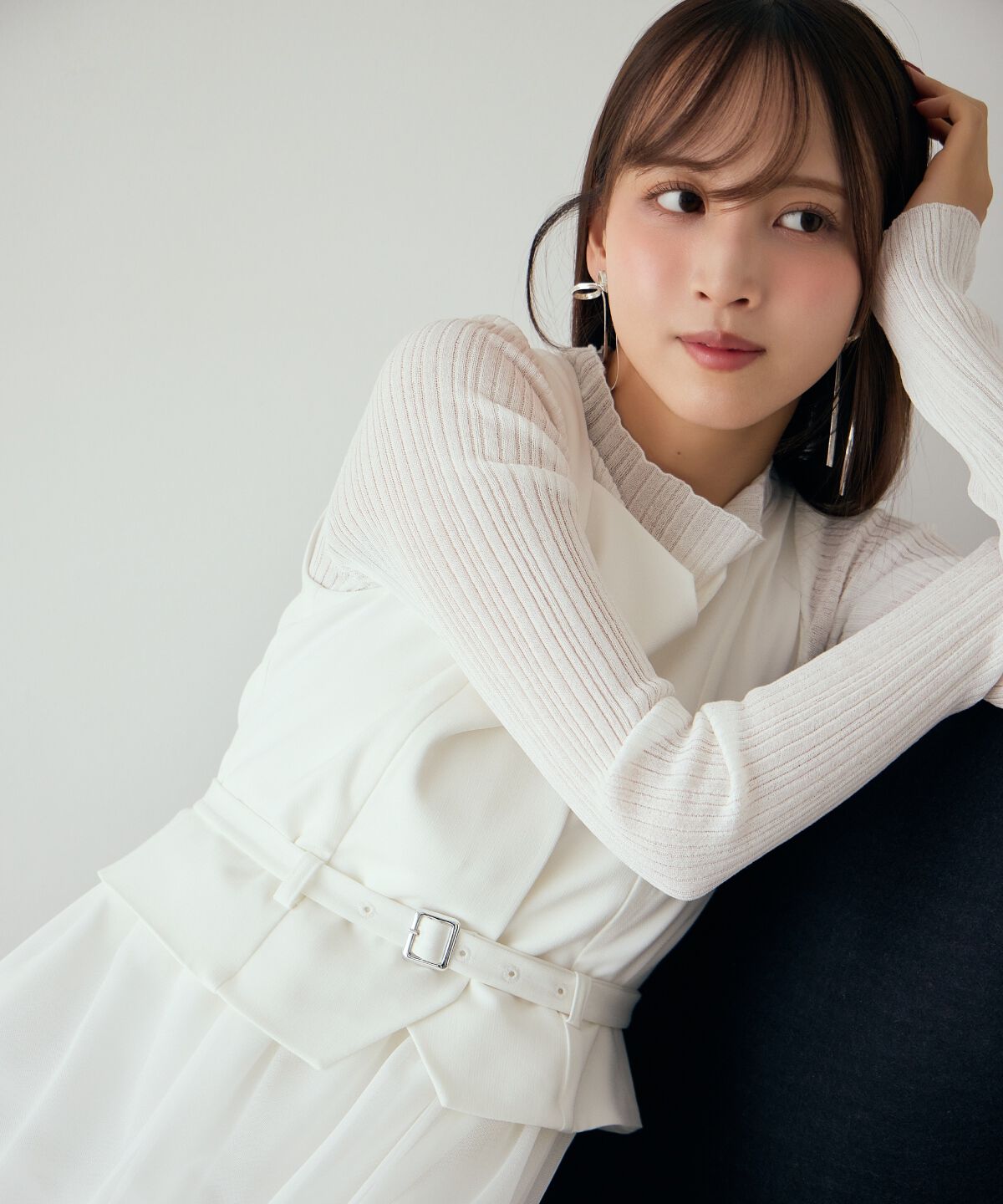 アンドクチュール「異素材ドッキングチュールワンピース」|ワンピース|