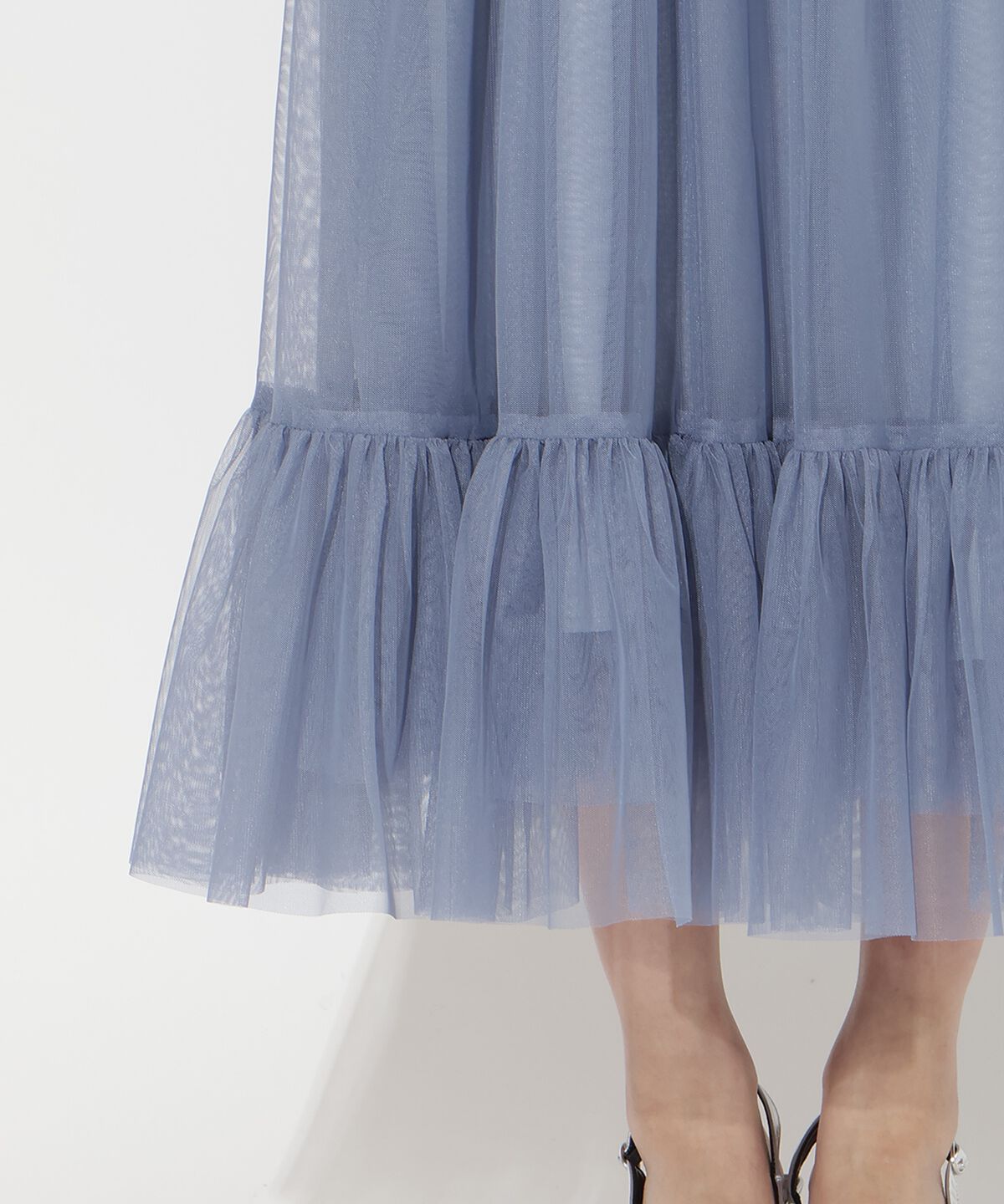 アンドクチュール「異素材ドッキングチュールワンピース」|ワンピース|