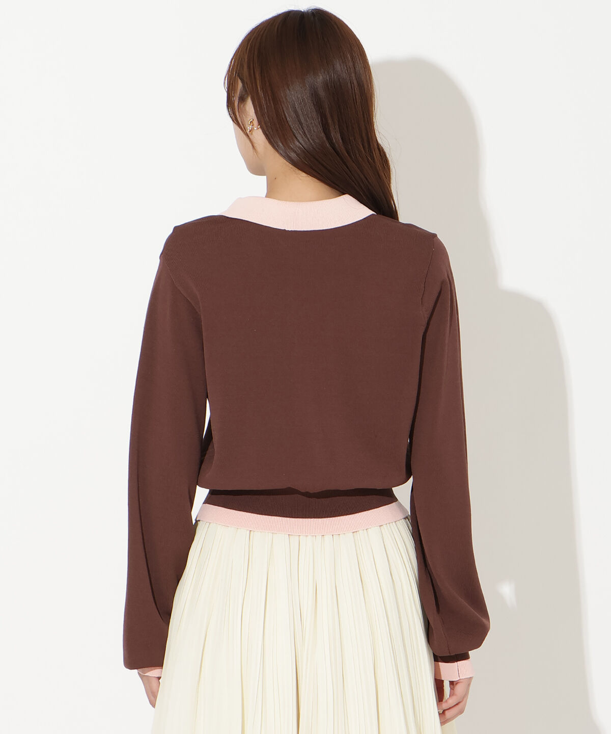 アンドクチュール「配色レイヤードライクニットカーディガン」|カーディガン|