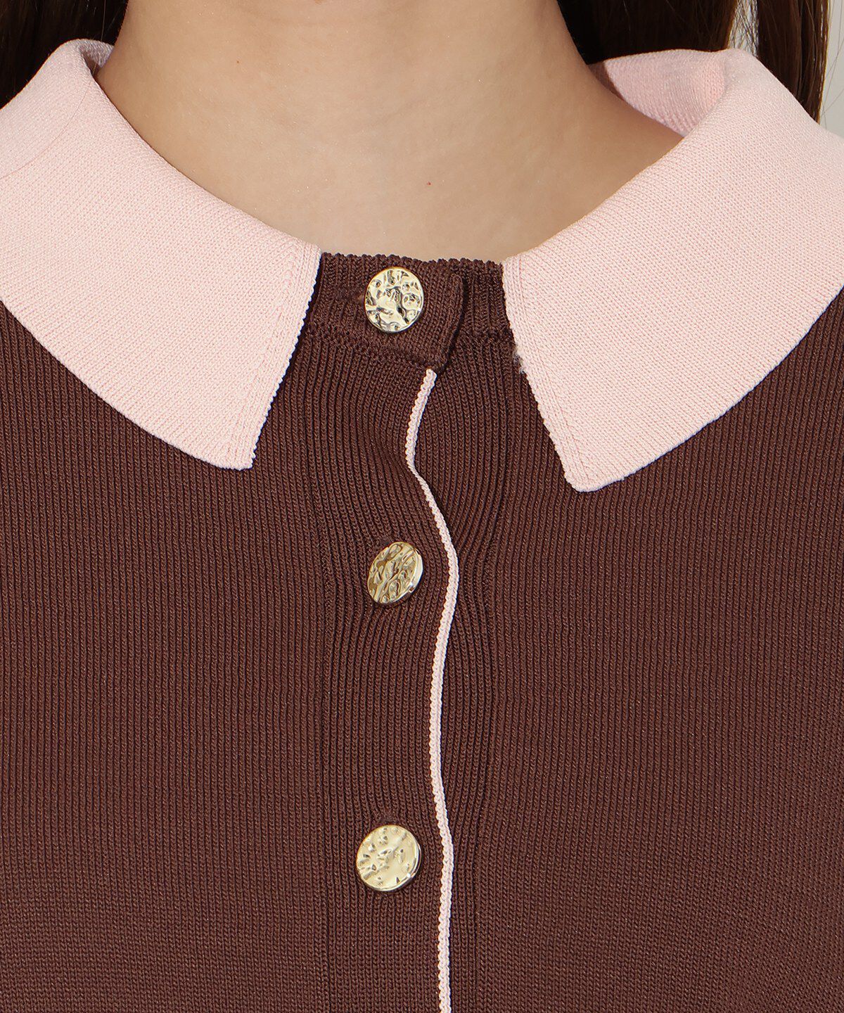 アンドクチュール「配色レイヤードライクニットカーディガン」|カーディガン|