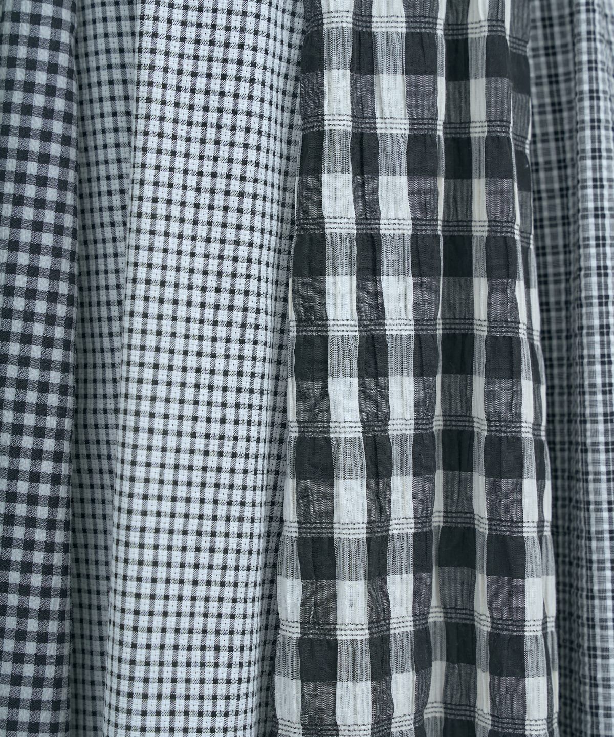 アンドクチュール「サッカーギンガム組み合わせスカート」|フレア|