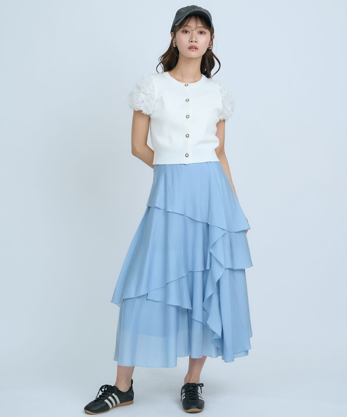 アンドクチュール「フラワーチュールスリーブカーディガン」|カーディガン|