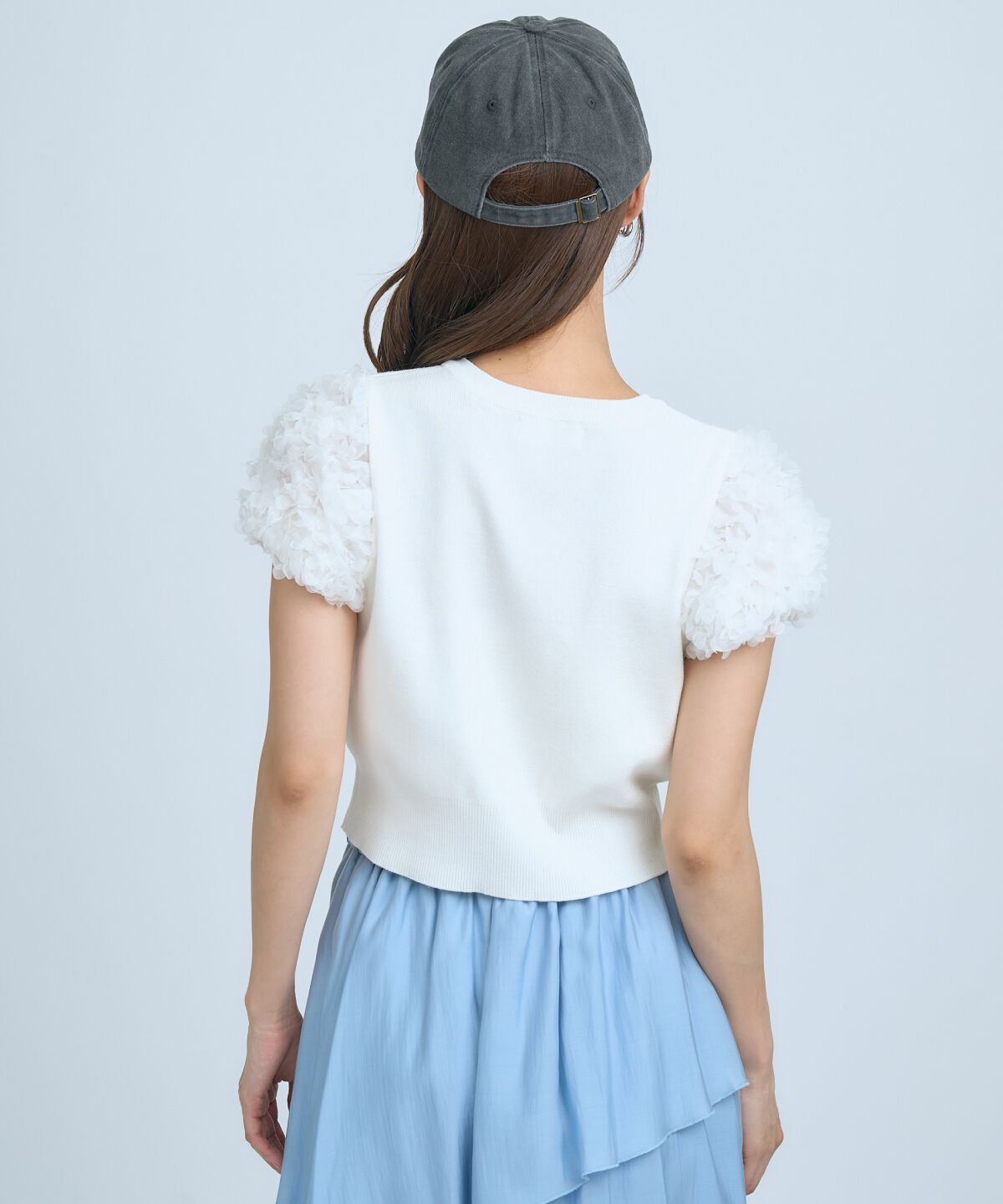 アンドクチュール「フラワーチュールスリーブカーディガン」|カーディガン|