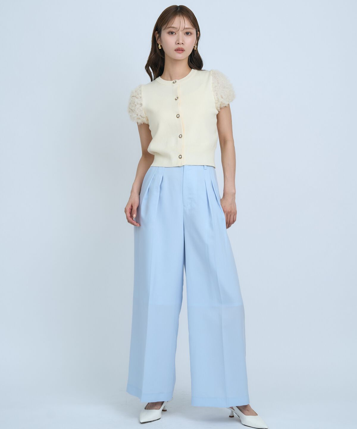 アンドクチュール「フラワーチュールスリーブカーディガン」|カーディガン|