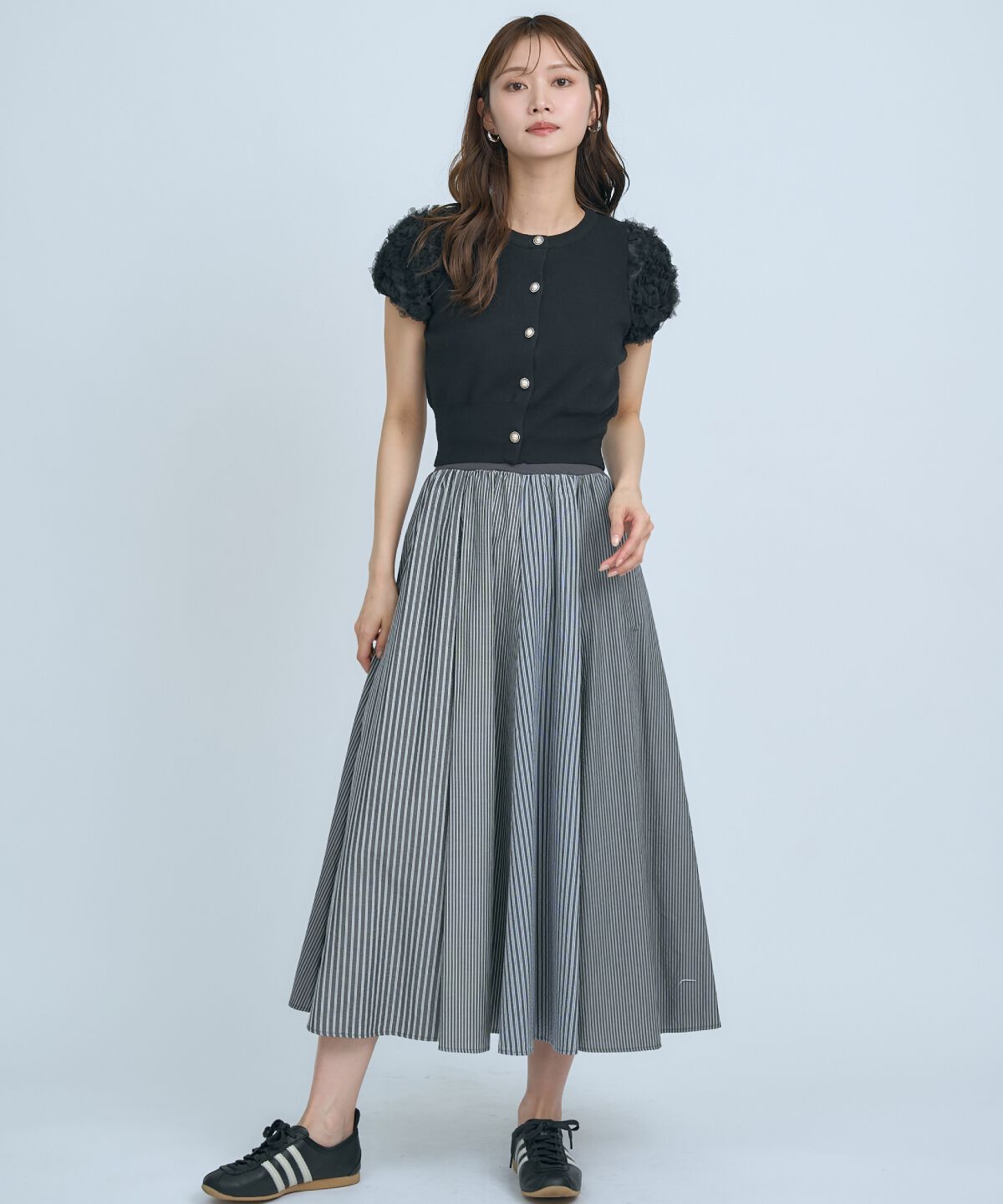 アンドクチュール「フラワーチュールスリーブカーディガン」|カーディガン|