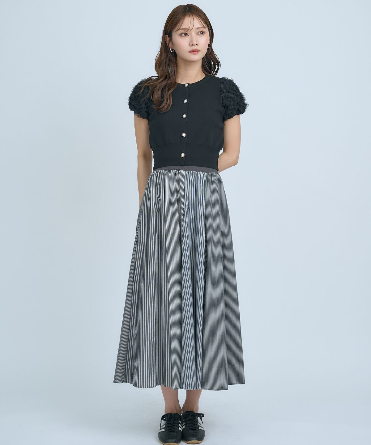 アンドクチュール「フラワーチュールスリーブカーディガン」|カーディガン|