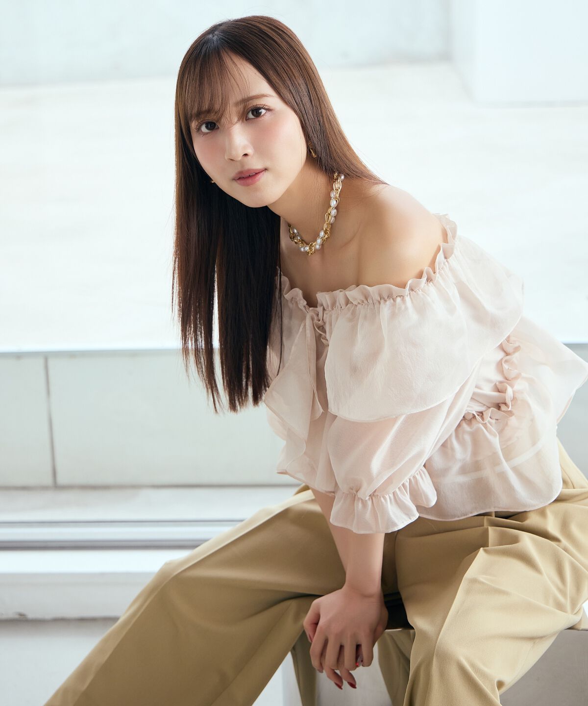 アンドクチュール「フリルクロスシアーブラウス」|シャツ・ブラウス|