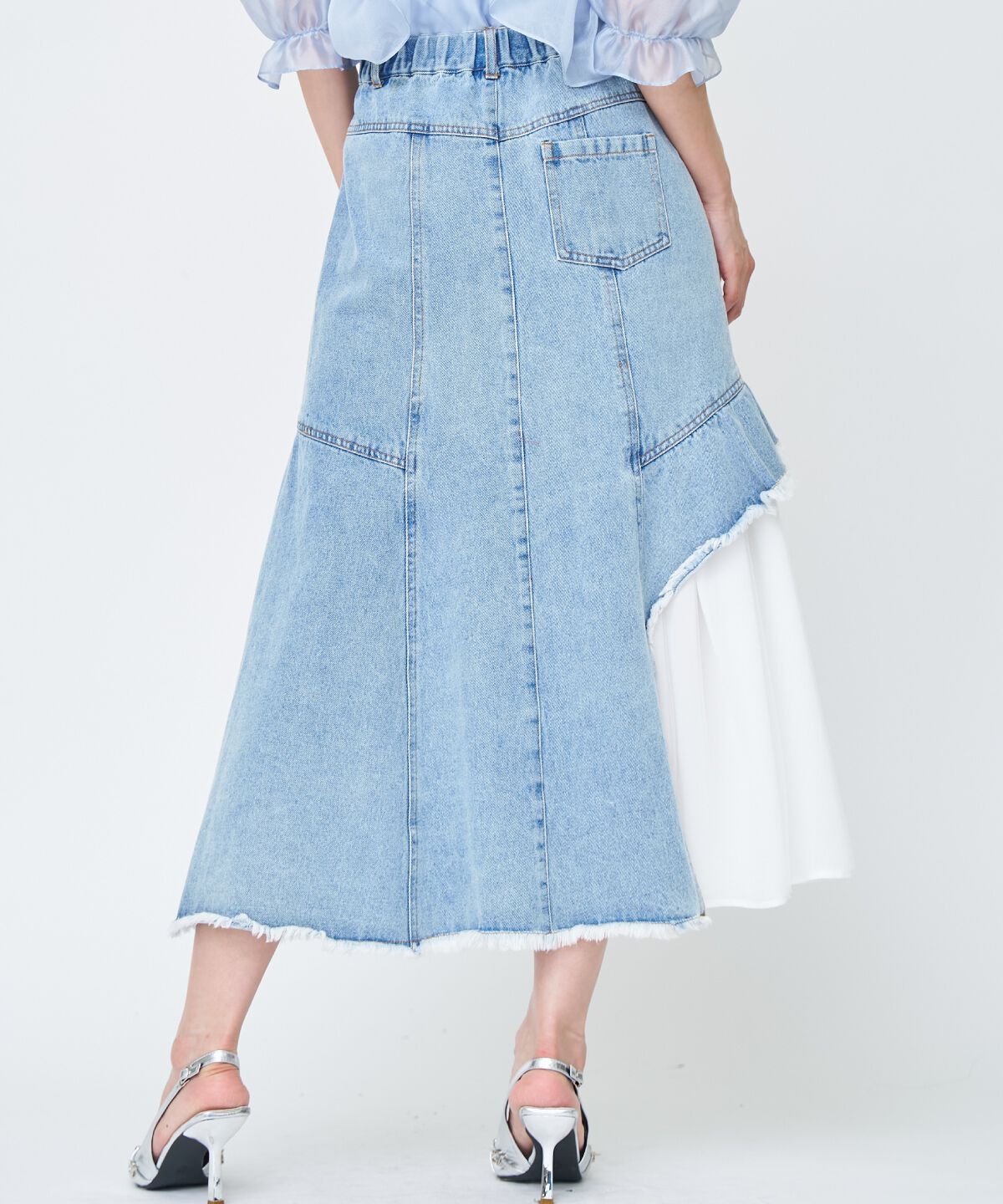 アンドクチュール「チュール切替デニムスカート」|スカート|