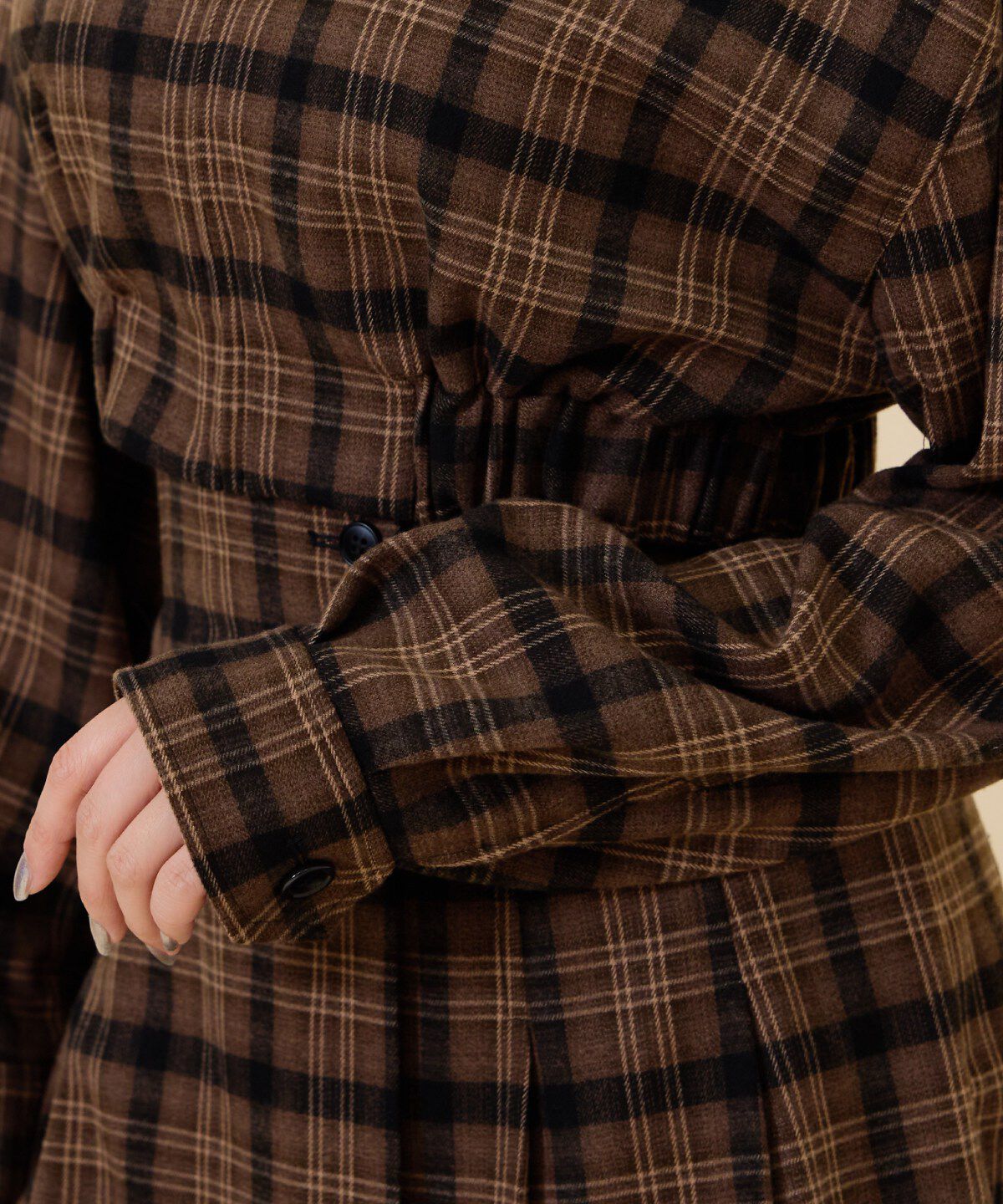 REDYAZEL「フロントジップチェックショートブルゾン」|ブルゾン・スタジャン|