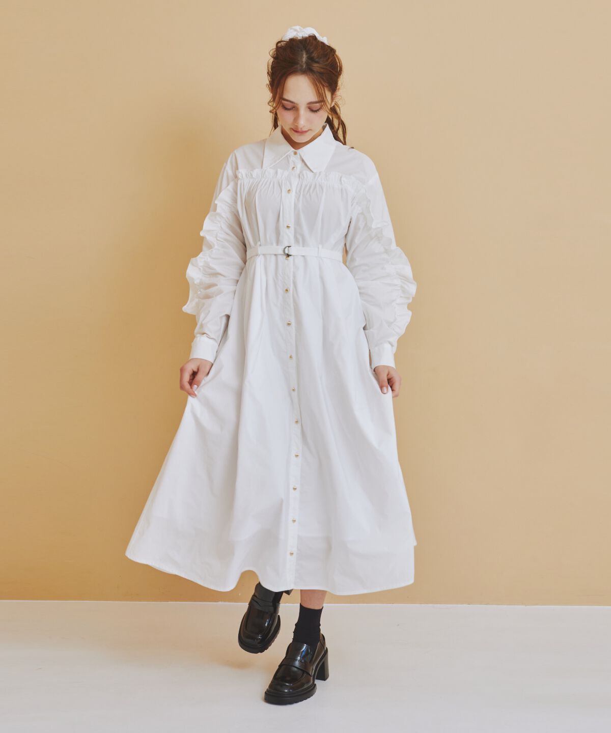 REDYAZEL「フリルシャツワンピース」|ワンピース|