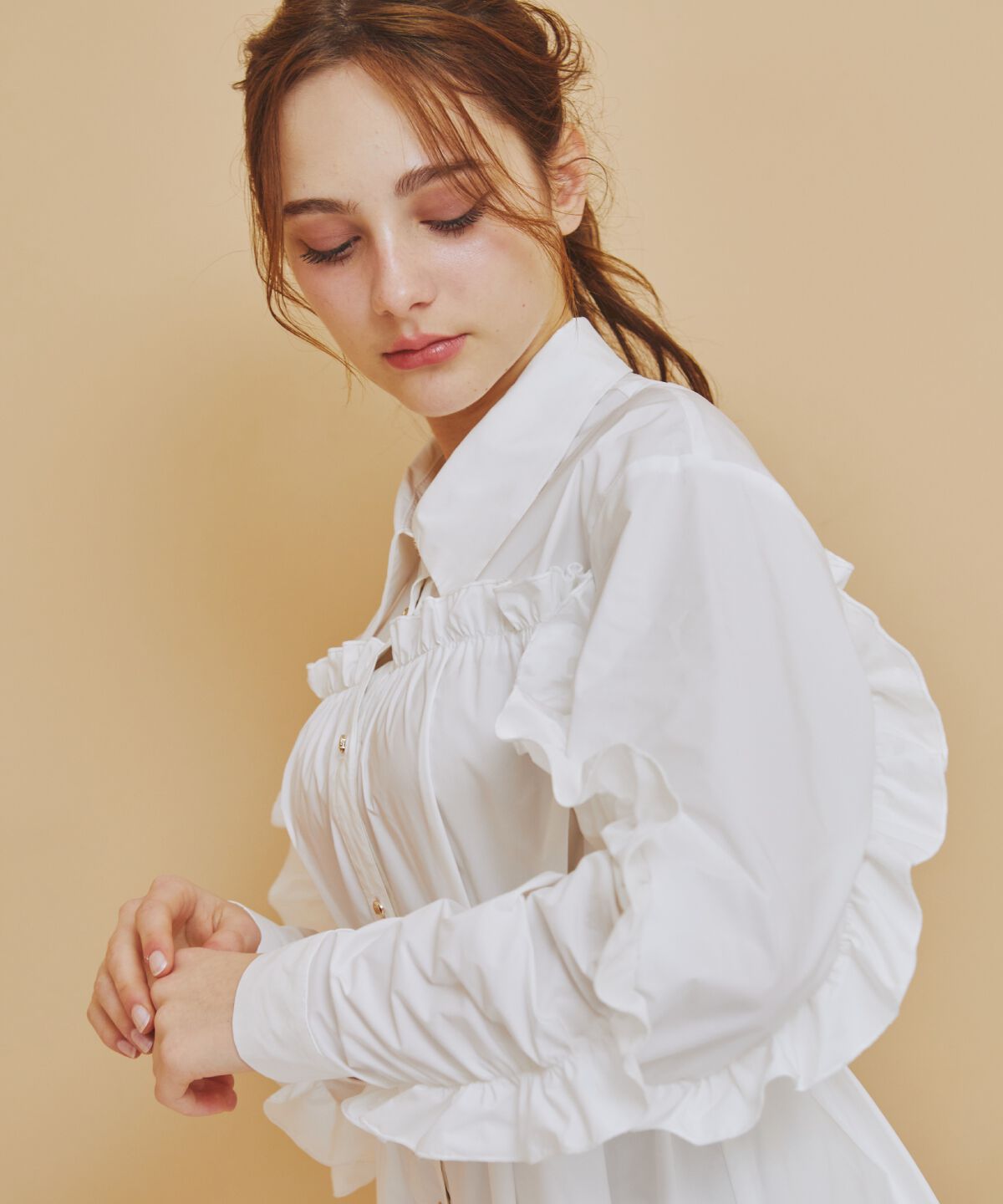 REDYAZEL「フリルシャツワンピース」|ワンピース|