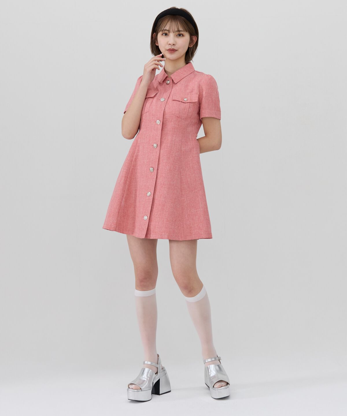 REDYAZEL「エンブレムボタンシャツワンピース」|ワンピース|