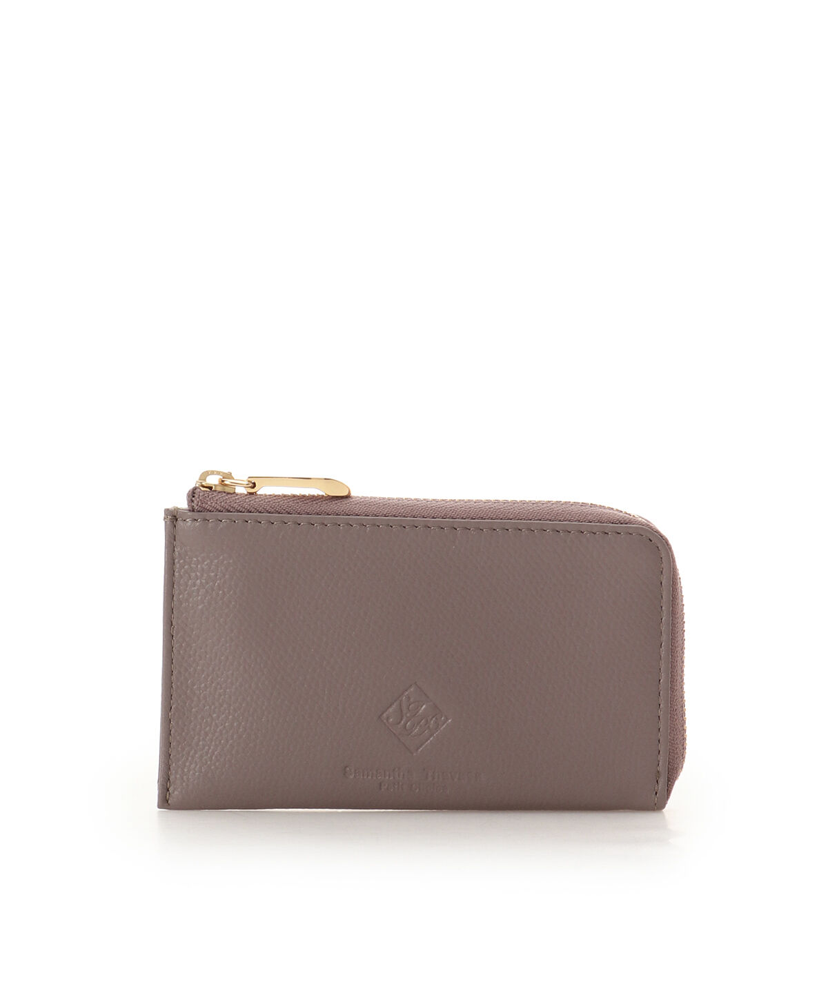 Samantha Thavasa Petit Choice「スクエアモチーフソフトレザー フラグメントケース」|コインケース|グレージュ